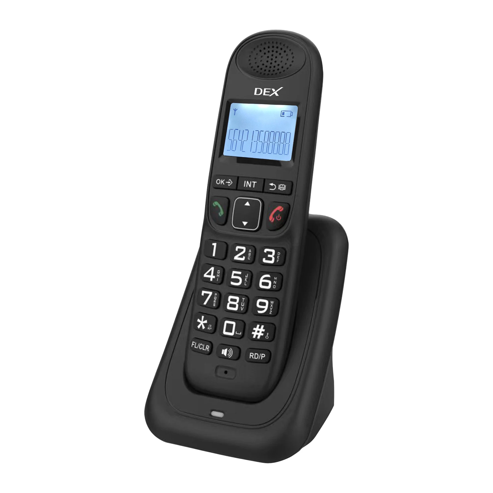 Sistema de telefone sem fio expansível com 3 linhas de exibição ID do chamador Chamadas mãos-livres Interfone Conferência Chamada Função de mudo