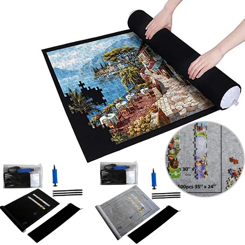 Puzzles Pad Jigsaw Roll Filz Matte Playmat Puzzles Decke für bis zu 1500 Teile Puzzle Zubehör neue tragbare Matte (nur Matte)