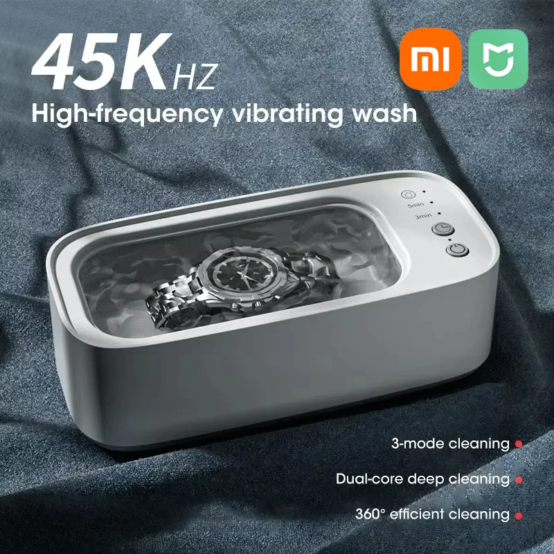 Xiaomi-máquina de limpieza por ultrasonidos, Mini limpieza por vibración de alta frecuencia, gafas ajustables, joyería, chupete, herramienta de limpieza de tiempo