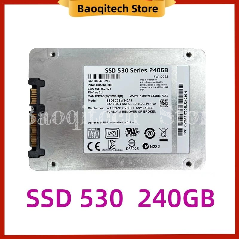 Nuovissimo chip SSD S3500 originale da 80 GB 530 240 GB SATA3 MLC da 2,5 pollici 7 mm per unità a stato solido Intel Enterprise