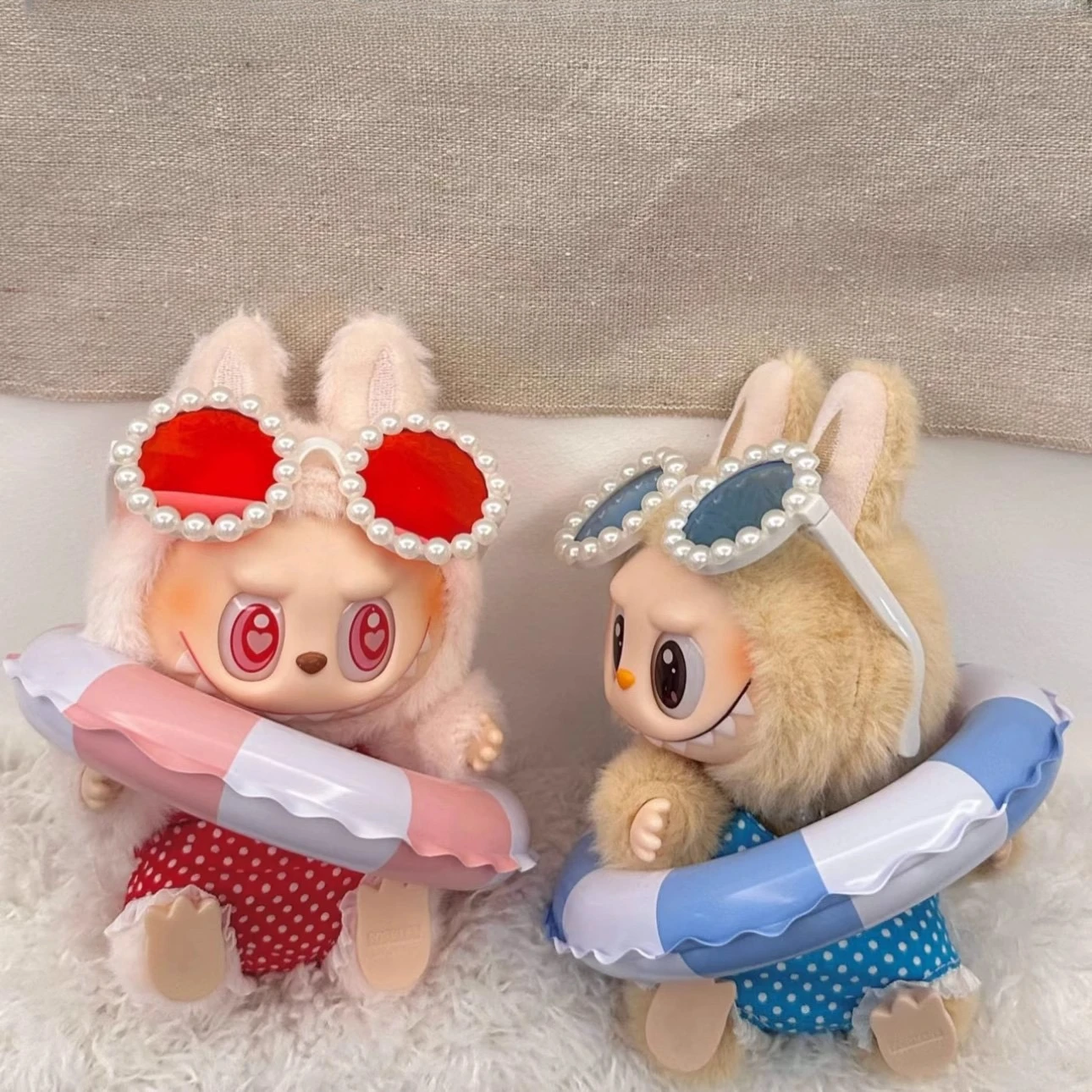 Swimsuit Glasses Beach Diving Surfboard Swimming Circle for 15/17cm Ropa Labubu V1/V2/V3 Doll Doll'S Clothes Outfit Accessories