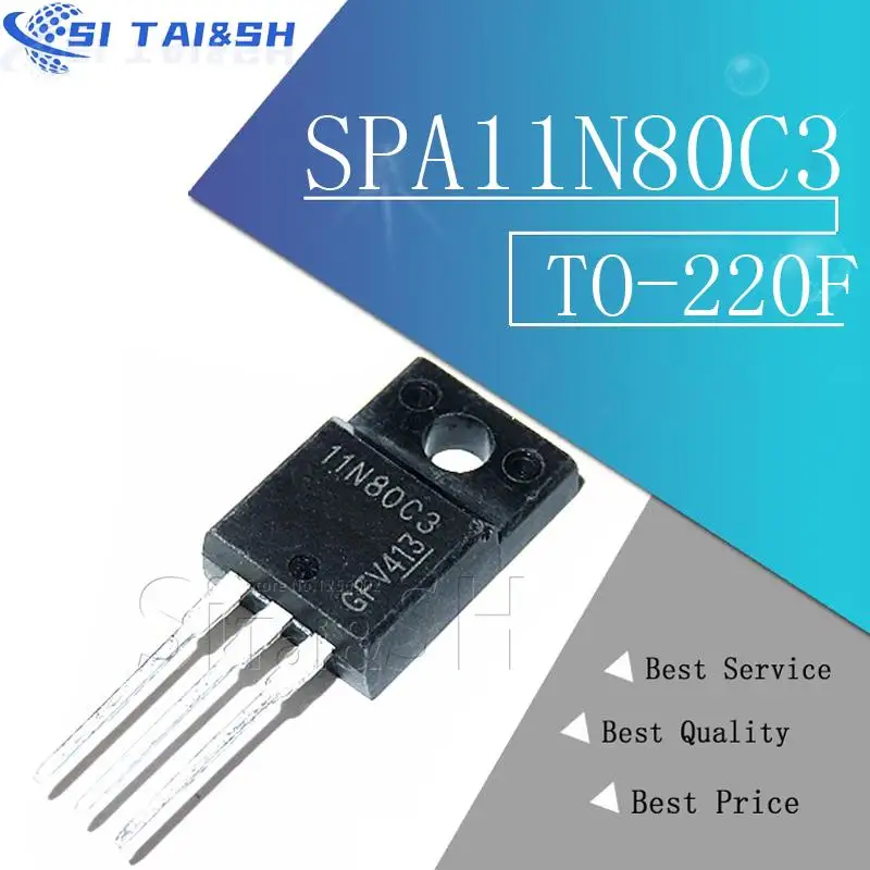 10 Uds SPA11N80C3 F 11N80C3 F SPA11N80 11N80 sistema de datos