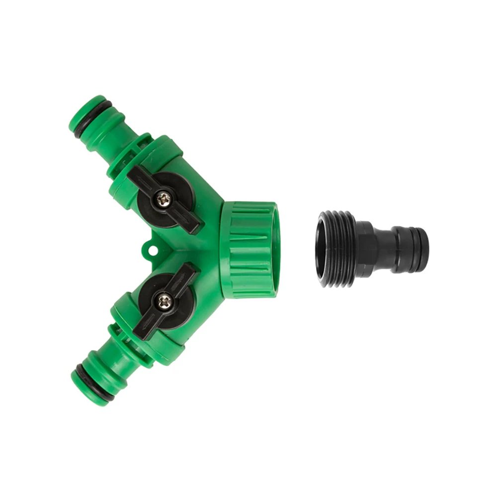 สวนน้ํา Splitter Y Connector 2-Way Valvewith สําหรับก๊อกน้ําชลประทานดอกไม้ปลูกน้ําควบคุมอะแดปเตอร์พลาสติก