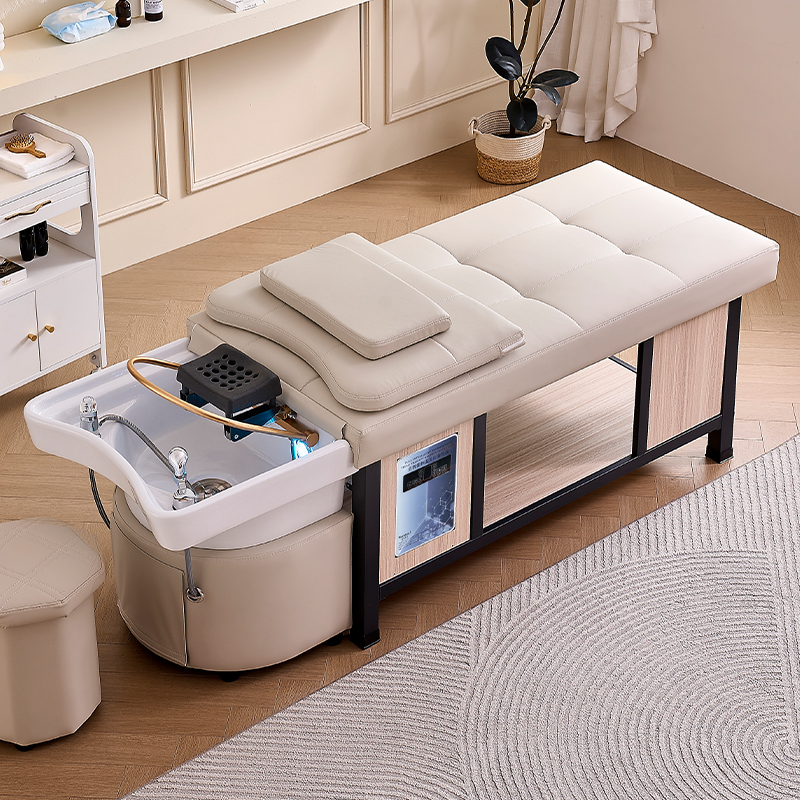 Cabezal de Spa para lavado de cabello, equipo de cama para estilista, fregadero de pies, silla de champú para ducha, salón de lujo para adultos, muebles de salón