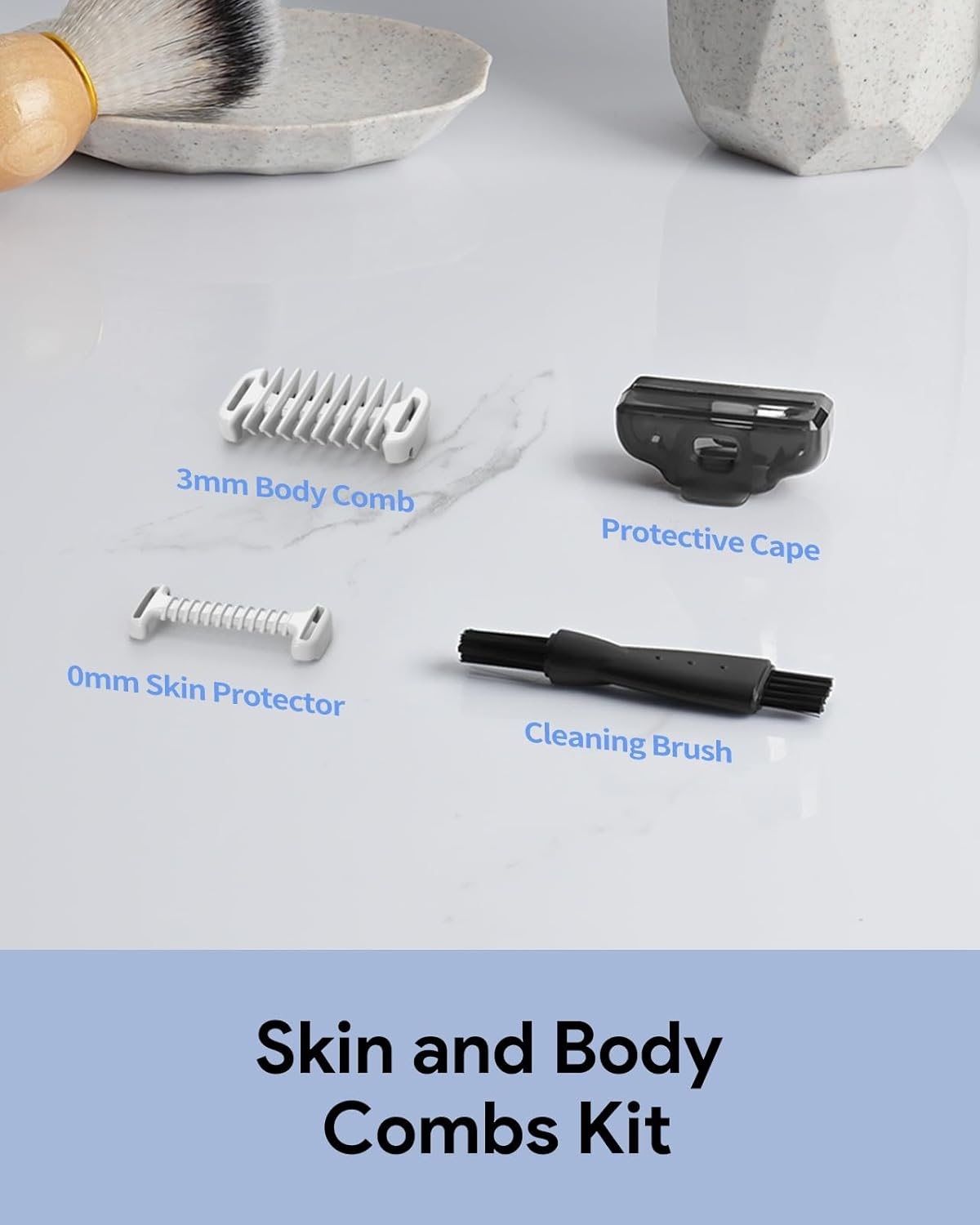 2Pcs Intimate Skin Protector & Body Comb 3mm Clogs Compatible For OneBlade QP2724/QP2824/QP2520/QP2630 Hybrid Trimmer Accessory