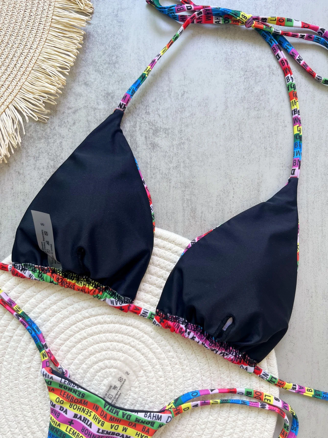 RUOTONSEPT lettres imprimé coloré Mini string Bikini femmes maillots de bain femme maillot de bain deux pièces Bikini ensemble baigneur maillot de bain