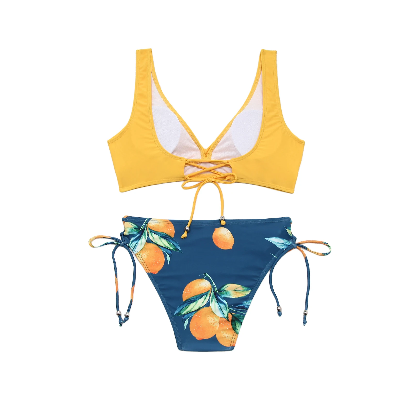 Sexy Bikini ensemble femmes Biquini maillots de bain col en v Push Up deux pièces maillot de bain fleuri maillots de bain femme maillots de bain maillots de bain