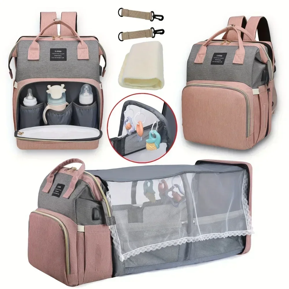 Sac de maman léger et Portable, lit de berceau pliant, sacs de maternité de voyage de grande capacité, sac à dos pour bébé, sac de sortie pour maman féminine