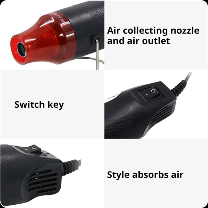 220/110V Hot Air Gun DIY Tool Heat Electric Power Tool Mini Soldering Temperature Crafts Blower with Supporting Seat Shrink