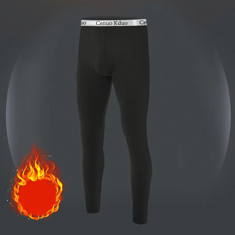2024 novas calças de base masculinas de alta elasticidade térmica abertura frontal tornozelo com faixas calças compridas para dormir