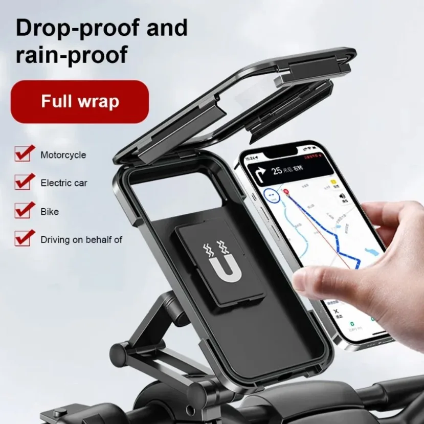 Wodoodporny uchwyt na telefon komórkowy do motocykla i roweru, uniwersalny uchwyt rowerowy na GPS, obrót 360 stopni °   Obrotowy, regulowany uchwyt na telefon komórkowy do motocykla