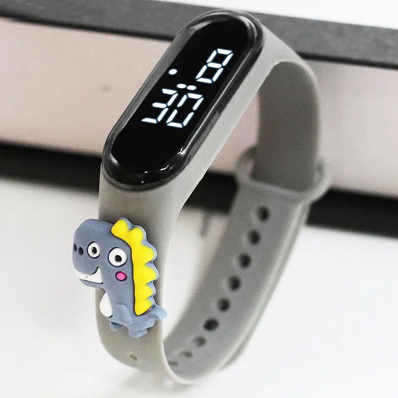 Bonito arco-íris unicórnio crianças relógios para meninas pulseira led 3d dinossauro crianças relógio menino luminoso relógio digital à prova dwaterproof água ninos