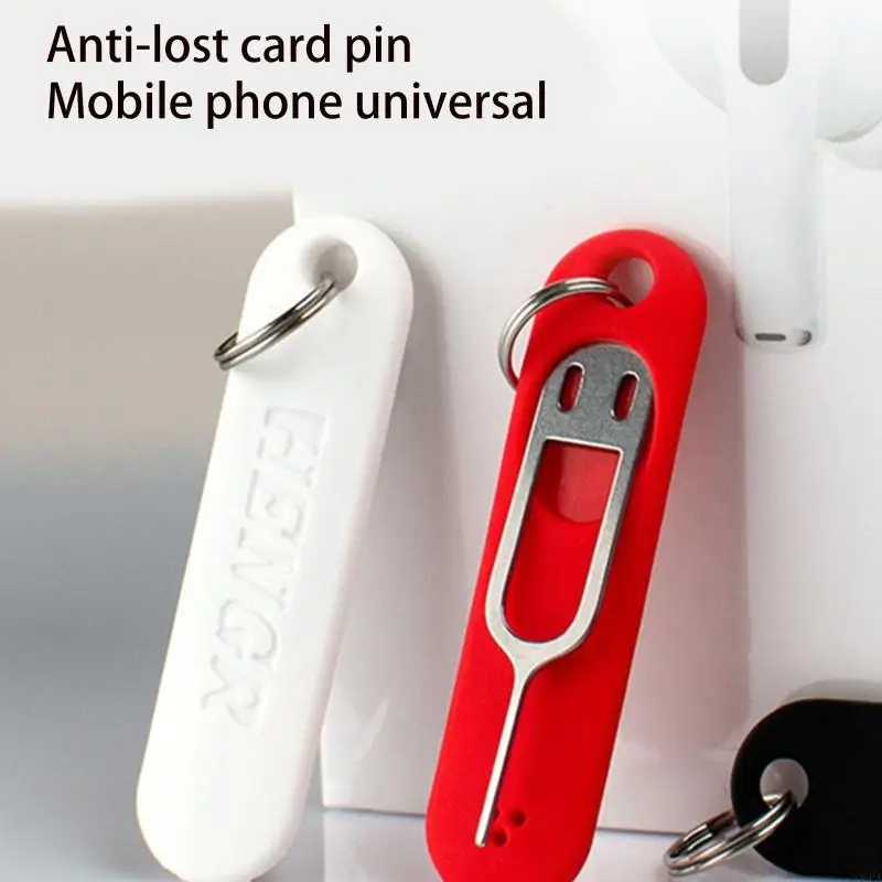 SIM Card Removal Tool Card Tray Eject Pins Needle with Detachable Keychain Charm for Phone Models Universal