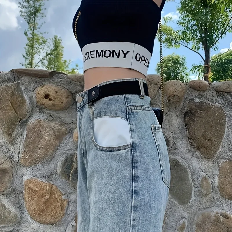 1 cinturón elástico para mujeres y hombres, cinturón ajustable sin hebilla para mujeres, cinturones elásticos sin hebilla para pantalones vaqueros