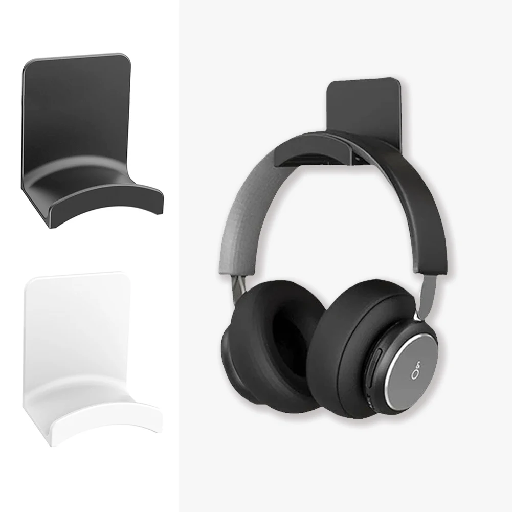 Soporte Universal para auriculares, colgador de montaje en pared de plástico adhesivo debajo del escritorio, soporte para auriculares para juegos