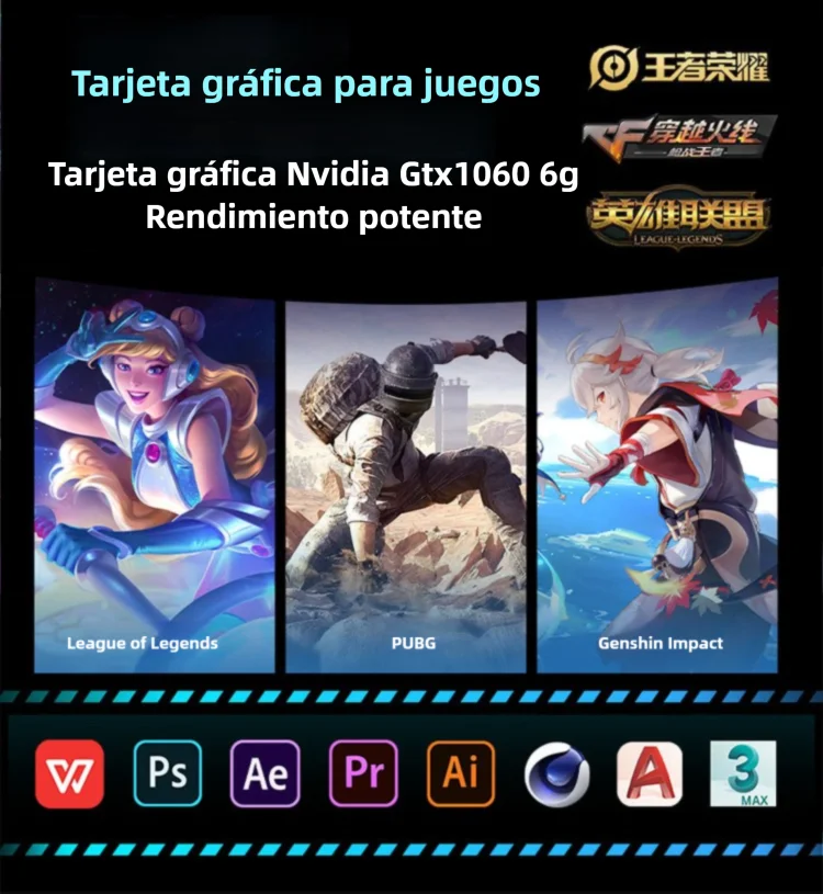 15,6 "intel N95 gtx1060 portátiles para juegos ordenador portátil pc 32GB DDR4 1TB SSD portátil Gamer Windows11 teclado retroiluminado