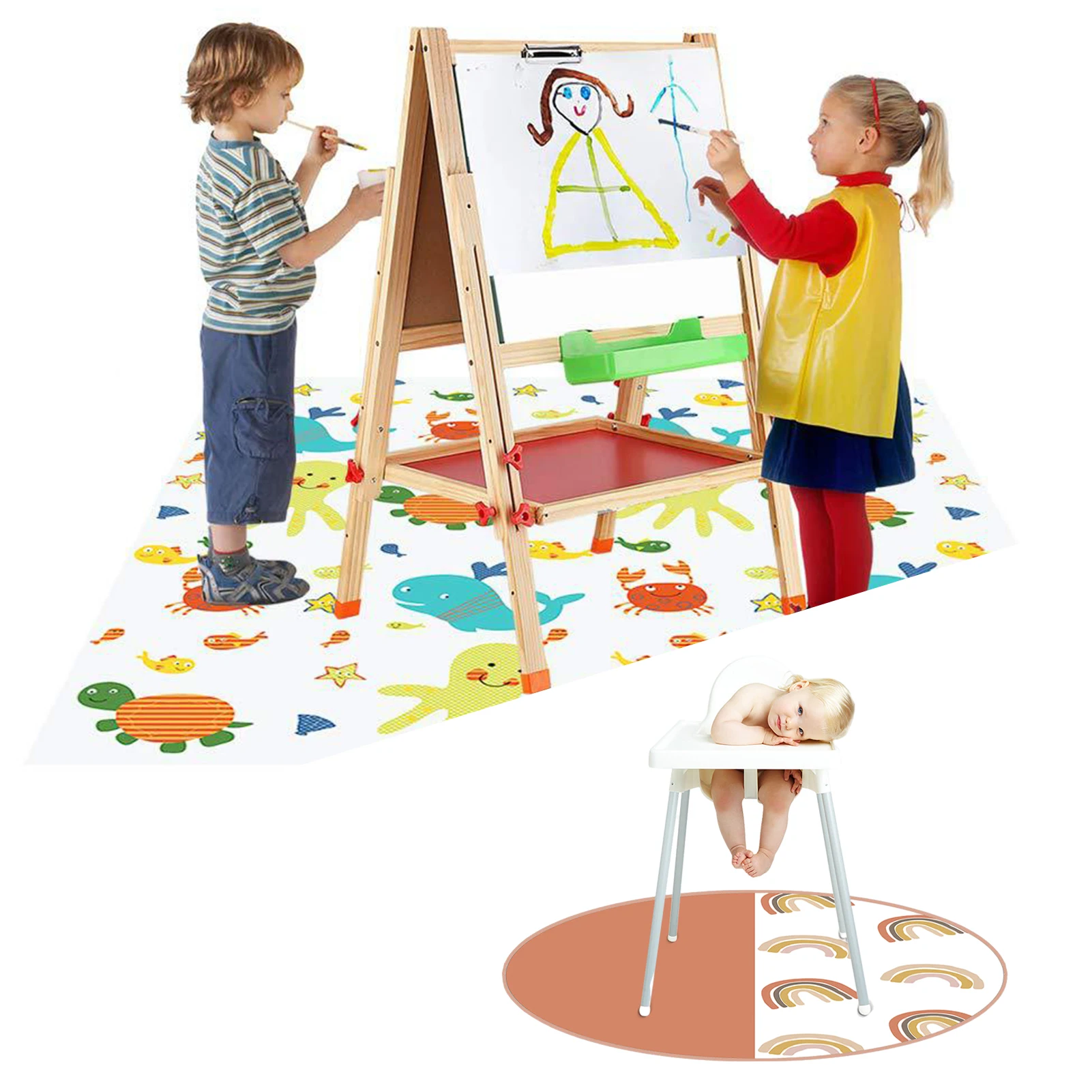 ทารก Anti-Slip Play Mat เก้าอี้กันน้ำ Splash Mat Multi-Function Protector สำหรับเด็กปีนเขา Gaming เล่น