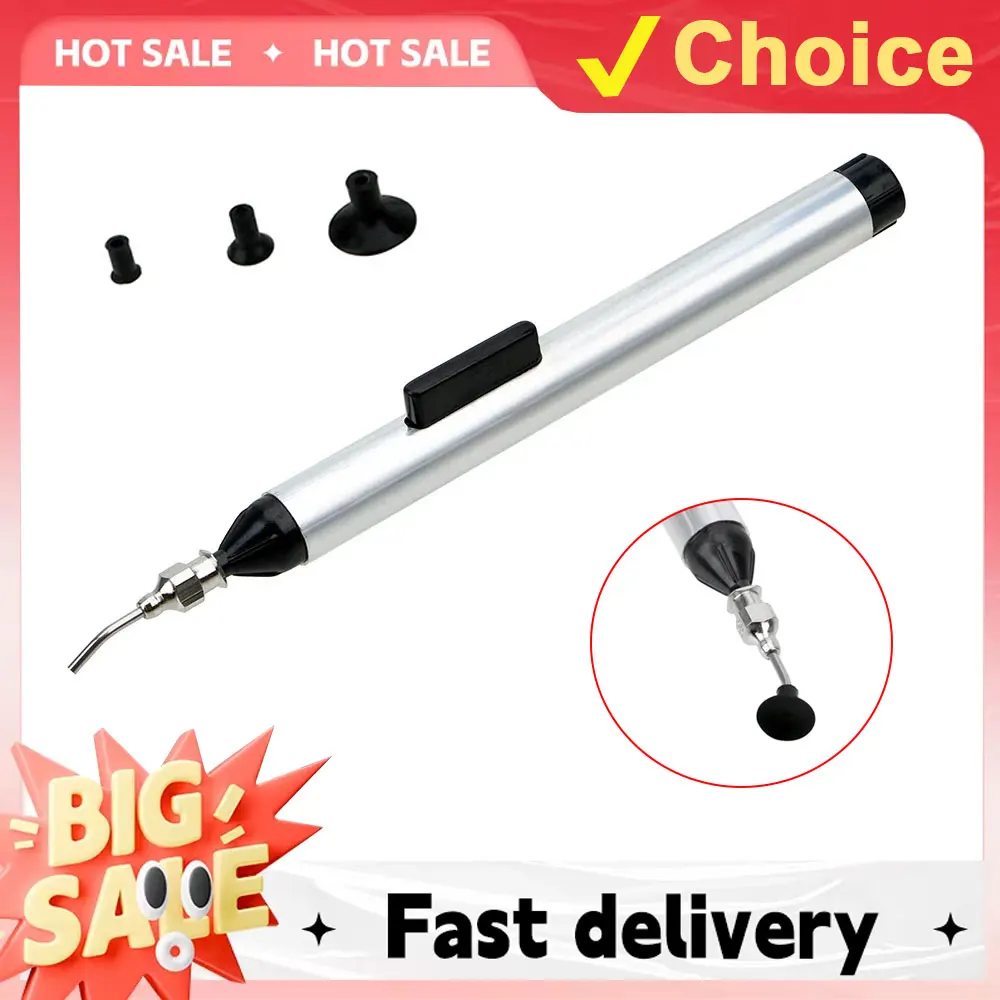 Ferramenta ic de bombeamento manual, caneta de sucção a vácuo, selecionador de solda, conjunto de ferramentas manuais com 3 tamanhos de sucção, pinça alternativa