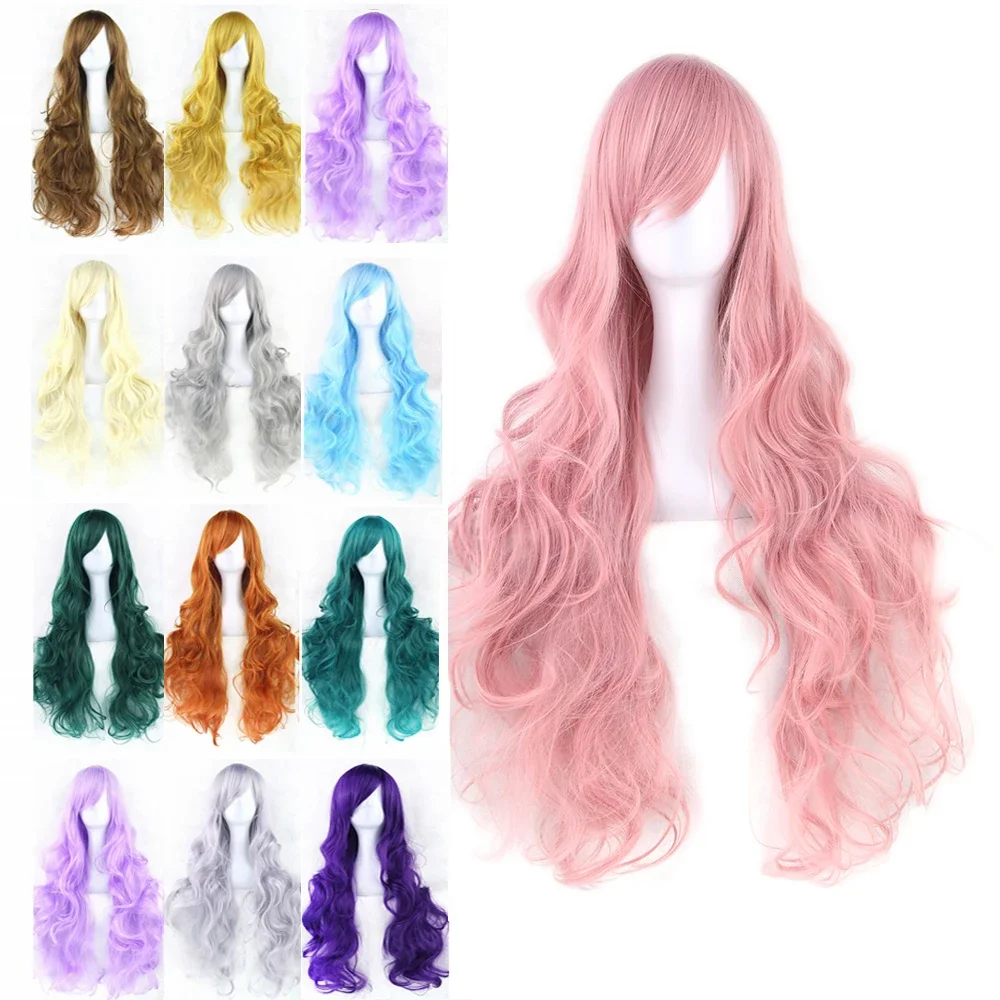 Soowee 24 Màu Dài 80 Cm Tóc Tổng Hợp Tóc Giả Dành Cho Nữ Chịu Nhiệt Sợi Bộ Tóc Giả Màu Hồng Xám Thẳng Cosplay Bộ Tóc Giả