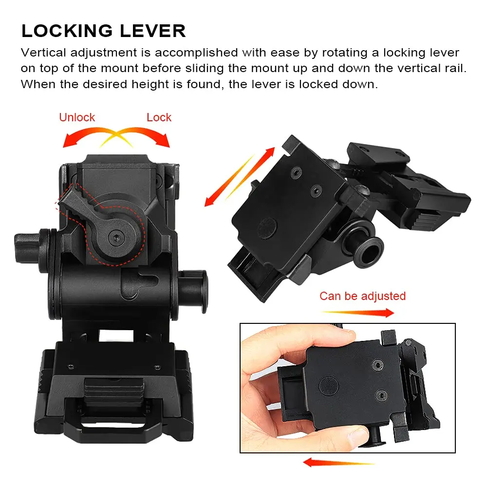 BOOIU-soporte de Metal L4G24 NVG para casco, gafas de visión nocturna, adaptadores de soporte para casco táctico para deportes al aire libre para PVS15 PVS18