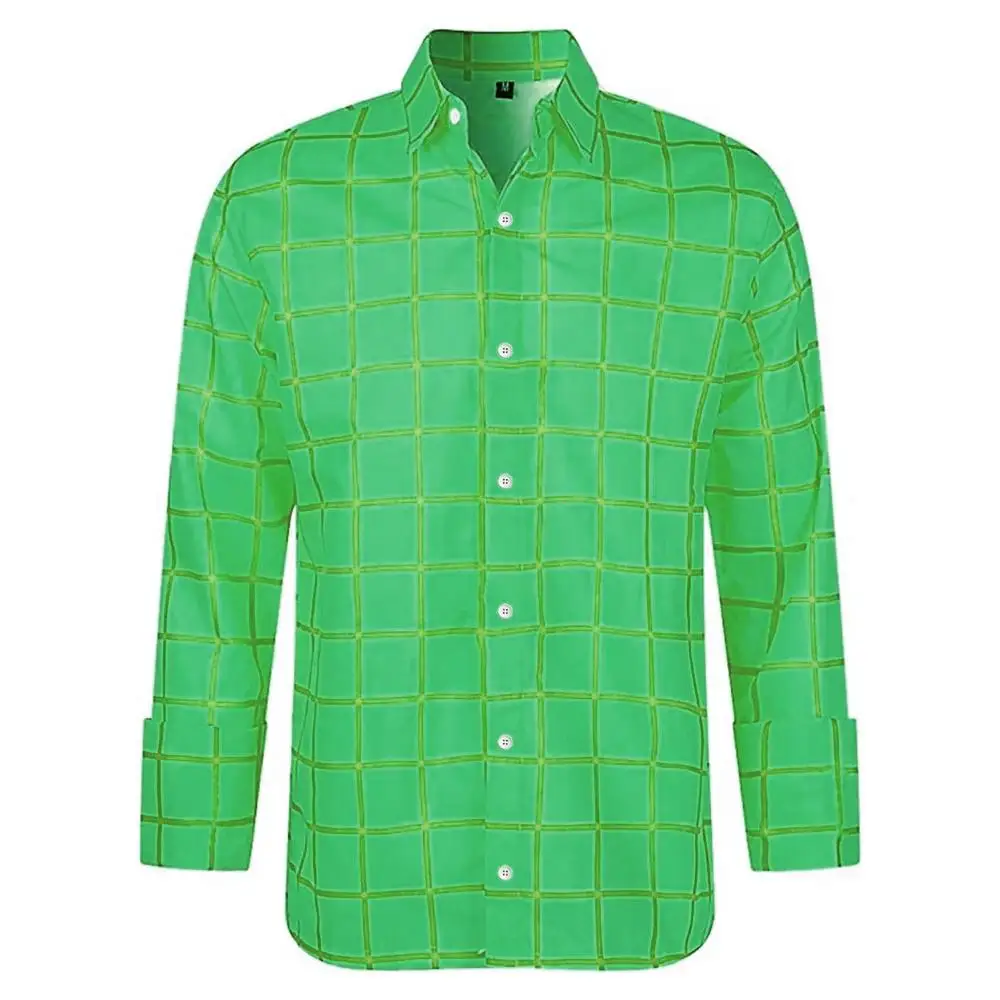 Chemise à manches longues pour hommes et femmes, décontractée, couleur à carreaux, imprimé en 3D, à revers, à la mode, t-shirt à manches courtes, carrière, été