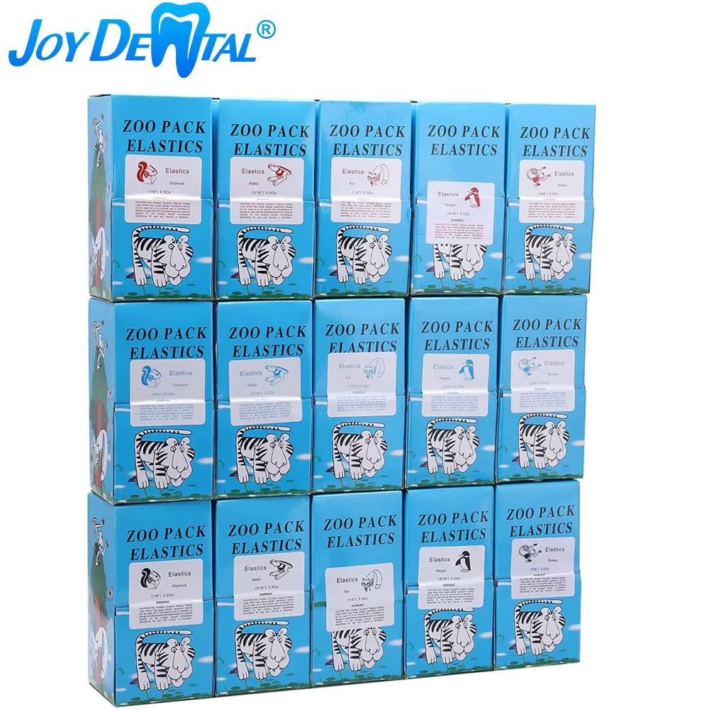 5000 sztuk/pudło Dental ortodontyczne Zoo Pack gumki opaski gumowe wysokiej jakości lateksowe szelki siła 3.5/5.0/6.5 OZ