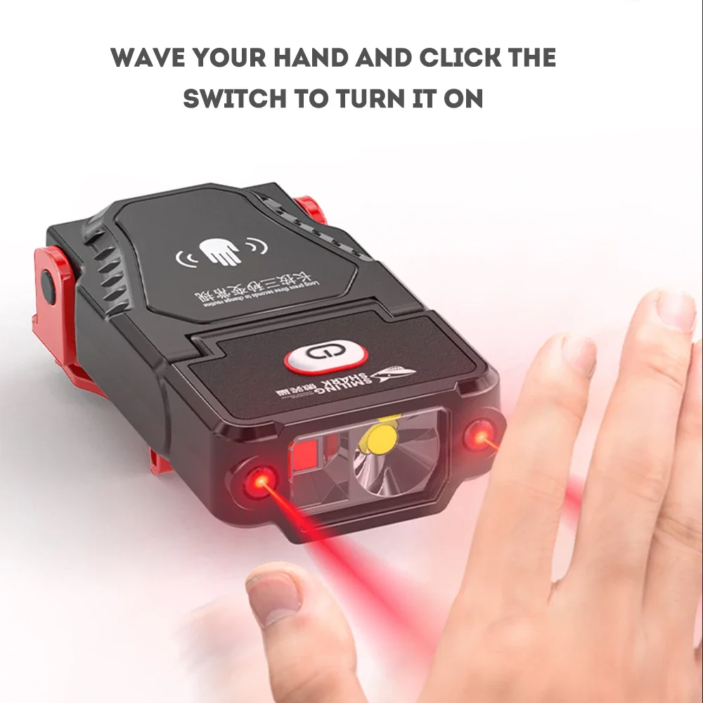 Mini sensor led farol ângulo ajustável chapéu boné clipe luzes à prova dwaterproof água usb recarregável lâmpada de acampamento ao ar livre pesca farol
