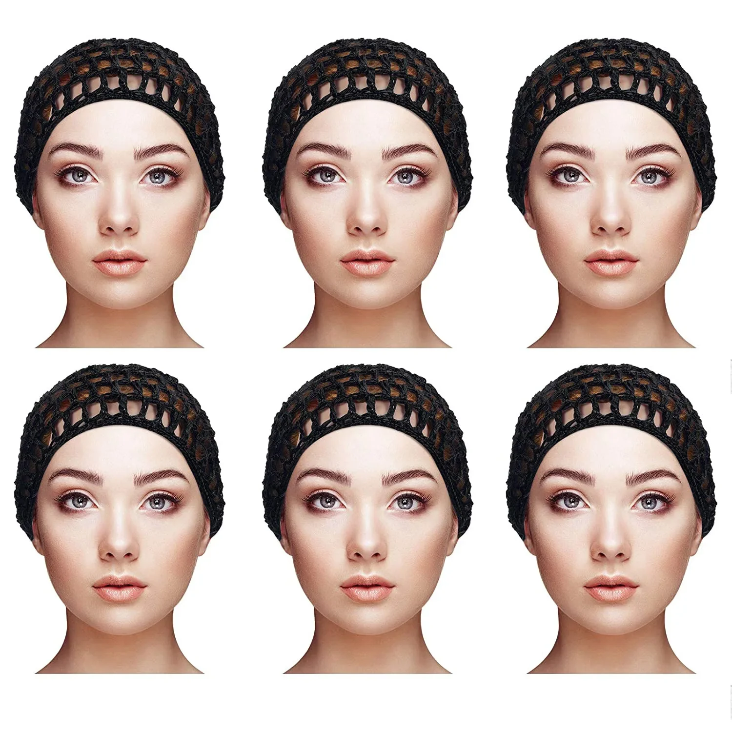 Gorros de peluca de algodón negro para peluca, gorro tejido, Base de malla hecha a máquina con correa ajustable, red para el pelo para dormir, 1-3 uds.