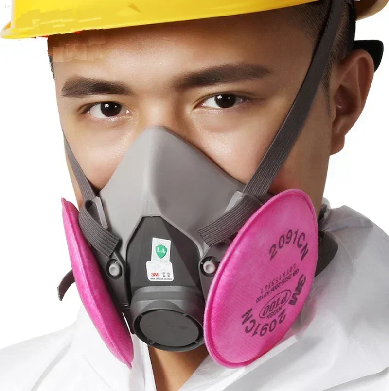 Máscara de gas 3M 6200 Combinación de serie de máscara de media cara a prueba de gas combinada con filtros 6001/2091/5n11 Protección química orgánica