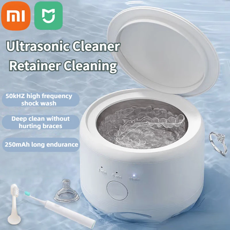 Xiaomi MIJIA Ultrasonic Eyewear Cleaning Machine Household Cleaning Jewelry Necklace Braces Cleaner Portable Cleaning Machine