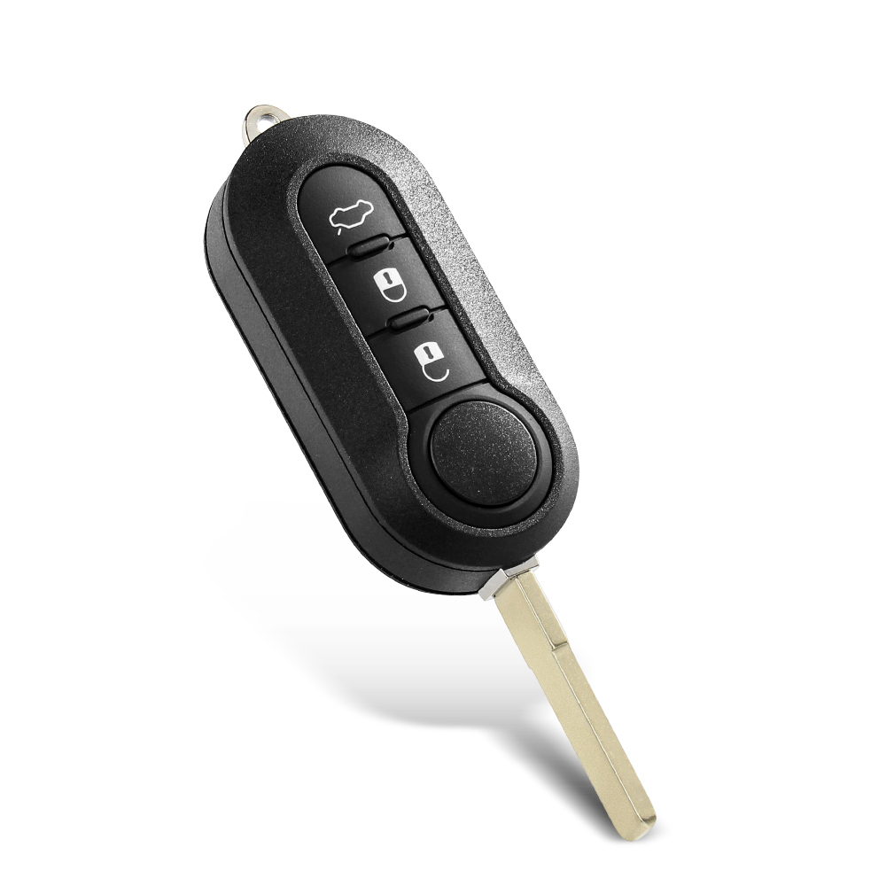 Keyyou para fiat 500 panda punto bravo 3 botões normal flip remoto chave do carro escudo em branco habitação fob keyless sip22 lâmina