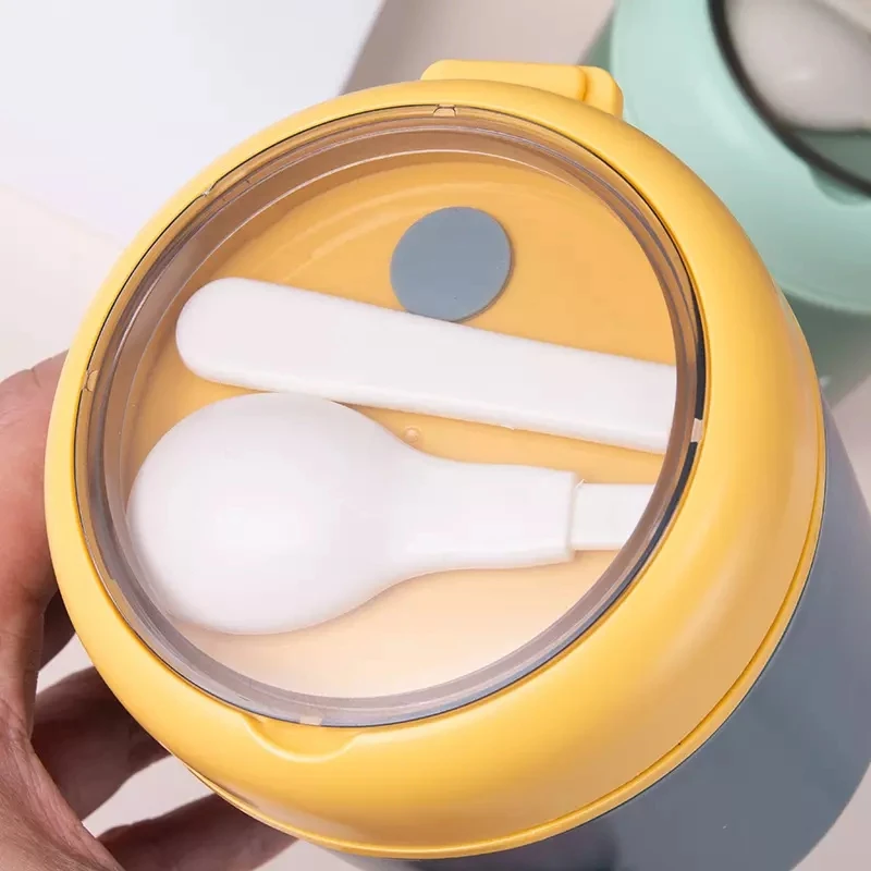 510Ml Thép Không Gỉ Hộp Cơm Có Thìa Nhiệt Hộp Đựng Thực Phẩm Máy Hút Ly Cách Nhiệt Bento Thermos Canh Cúp trẻ Em Học