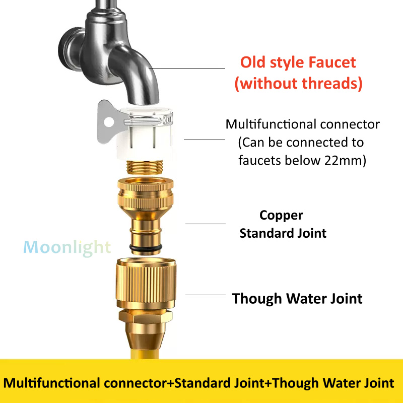 1pcs 1/2 Thread Quick Connector Brass Garden Watering Adapter Drip Irrigation Copper Hose Quick Connector Fittings For 16mm Hose