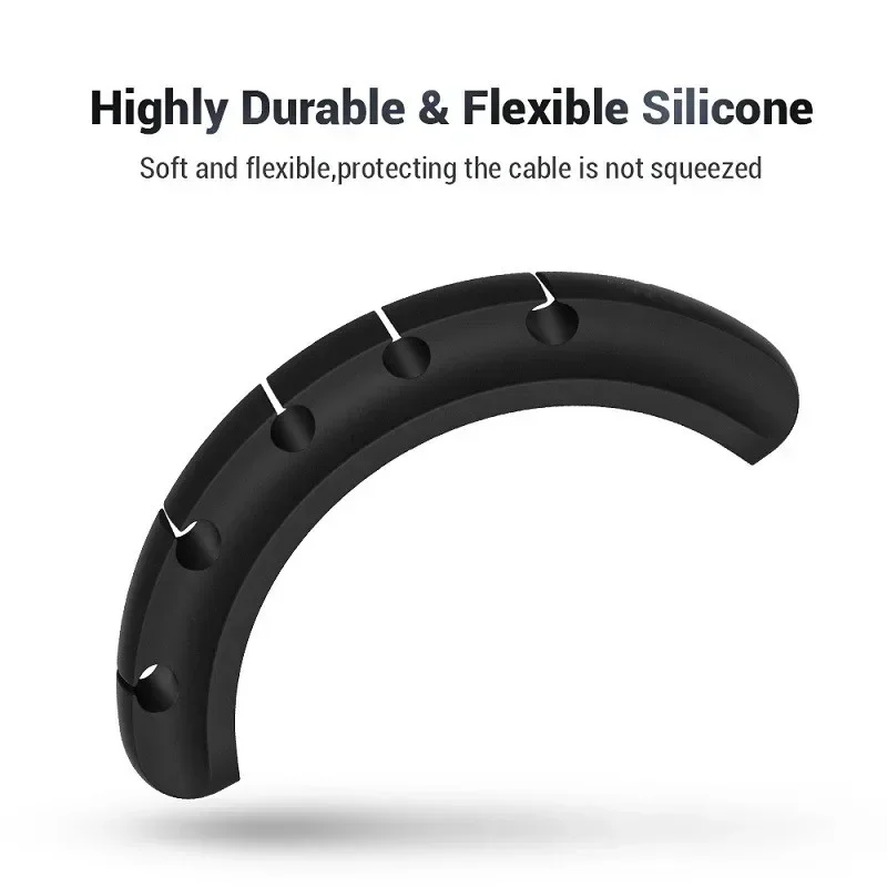 Organizador de cables USB de silicona, enrollador de cables, Clips de gestión ordenados de escritorio, soporte de cables para ratón, organizador de cables para auriculares