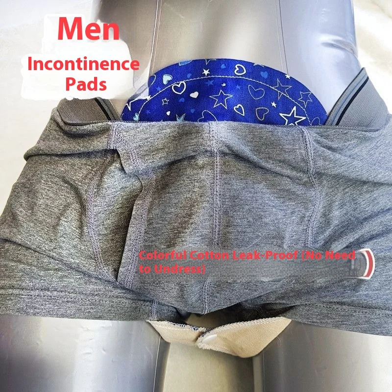 Wiederverwendbare Männer Pads Inkontinenz Hämorrhoiden Schutz Waschbare Baumwolle Auslaufsichere Pads Erwachsene Blase Kontrolle Unterwäsche Liner Pads