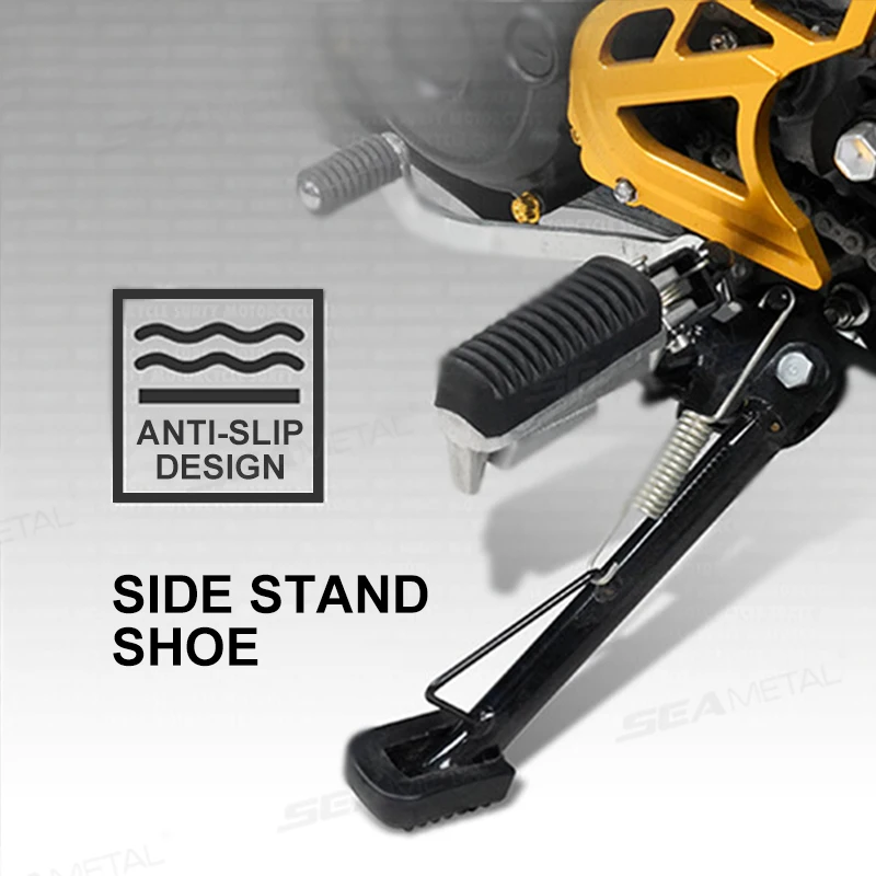 Blalon motocicleta suporte almofada kickstand placa de suporte de borracha estacionamento ao ar livre moto pé suporte lateral base kickstand titular almofada
