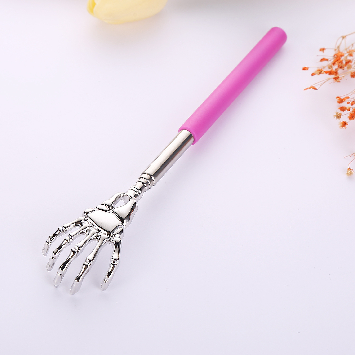 Portable Telescopic Back Scratcher Stainless Steel, Extendable 8.3-22.8" with Comfort Grip Handle Happy Health Products
