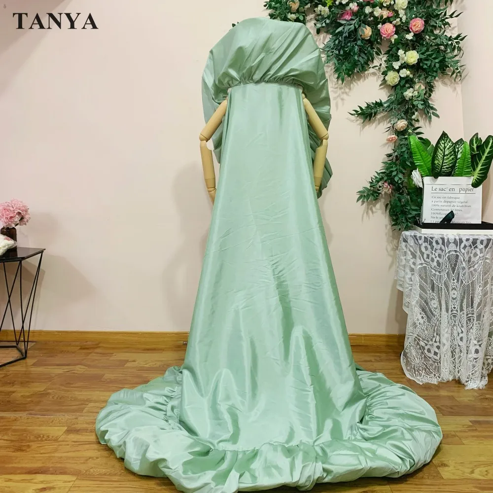 Royal bluetaffeta moda capa gola alta jaqueta longa noivas envolve comprimento cobrir acessórios de capa de noiva