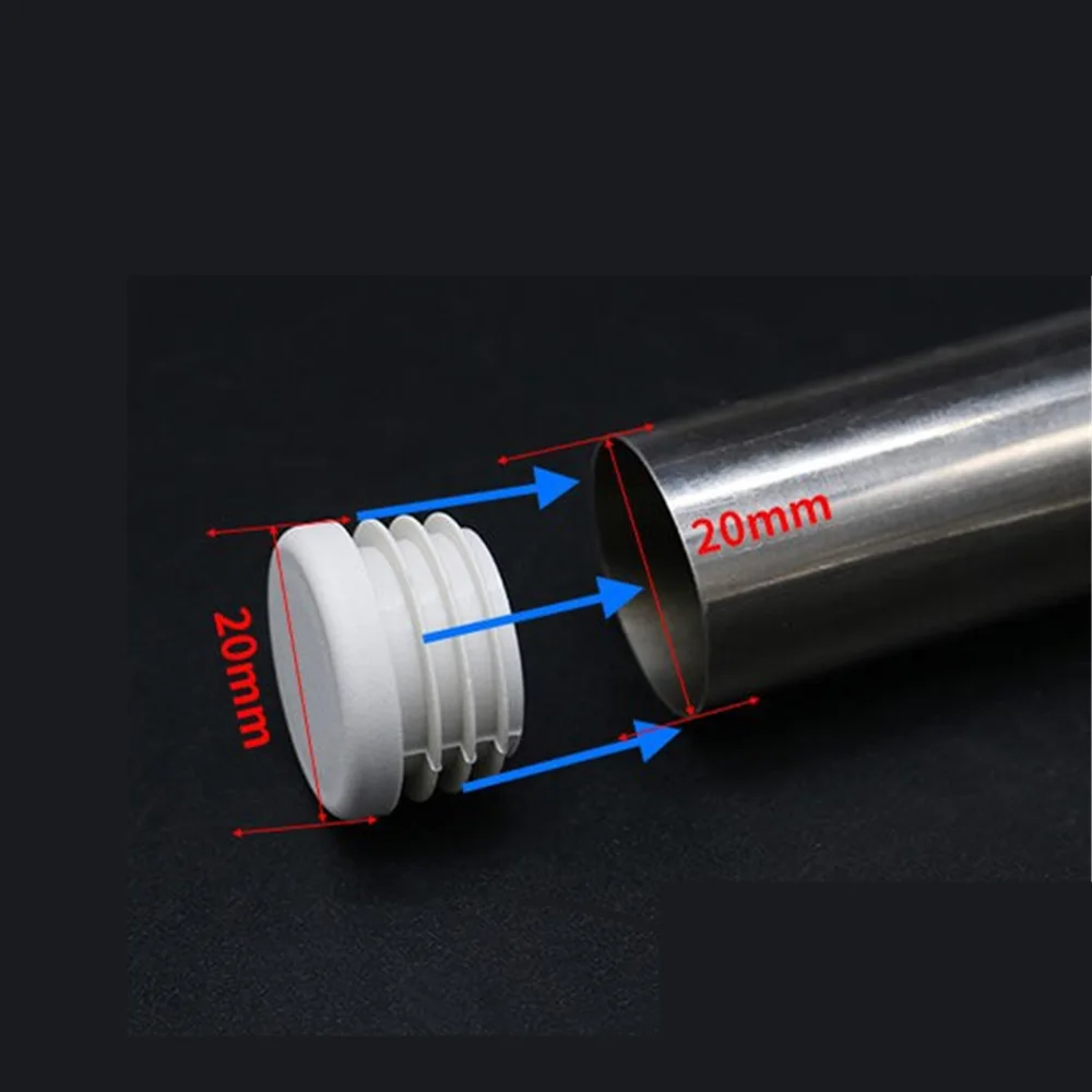 Dia16 19 22 25 28 30 32 38 40 42 45 50 63 70 74 76 80 90 100mm Tappi terminali in plastica rotondi bianchi per tubi Inserti per tubi Tappo