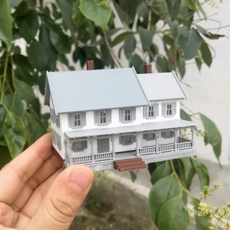 N Scale Model Dwelling House 1:150 American Style Courtyard Model Scale Kit Building Material Diorama scale Train Railway Layout