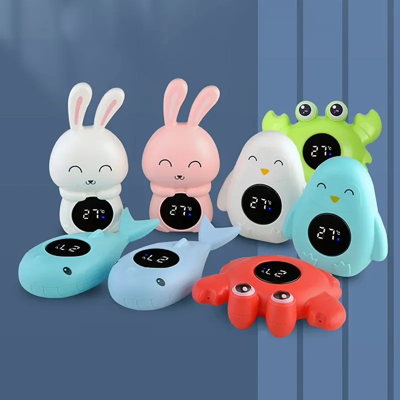 아기 목욕 온도 측정기 부동 디지털 물 아기 목욕 온도 측정기 LED 디스플레이 온도 테스터 안전 만화