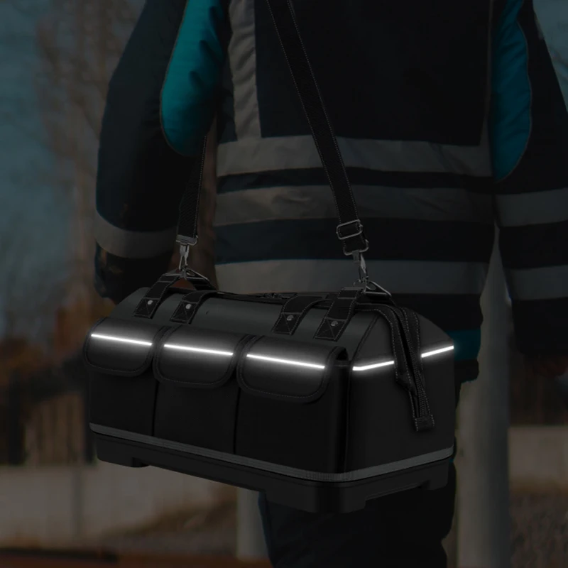 1680D Oxford Cloth Tool Bag Waterproof Wear Resistant Work Toolkit Multifunctional Electrician Professional Organizer Tool Bag