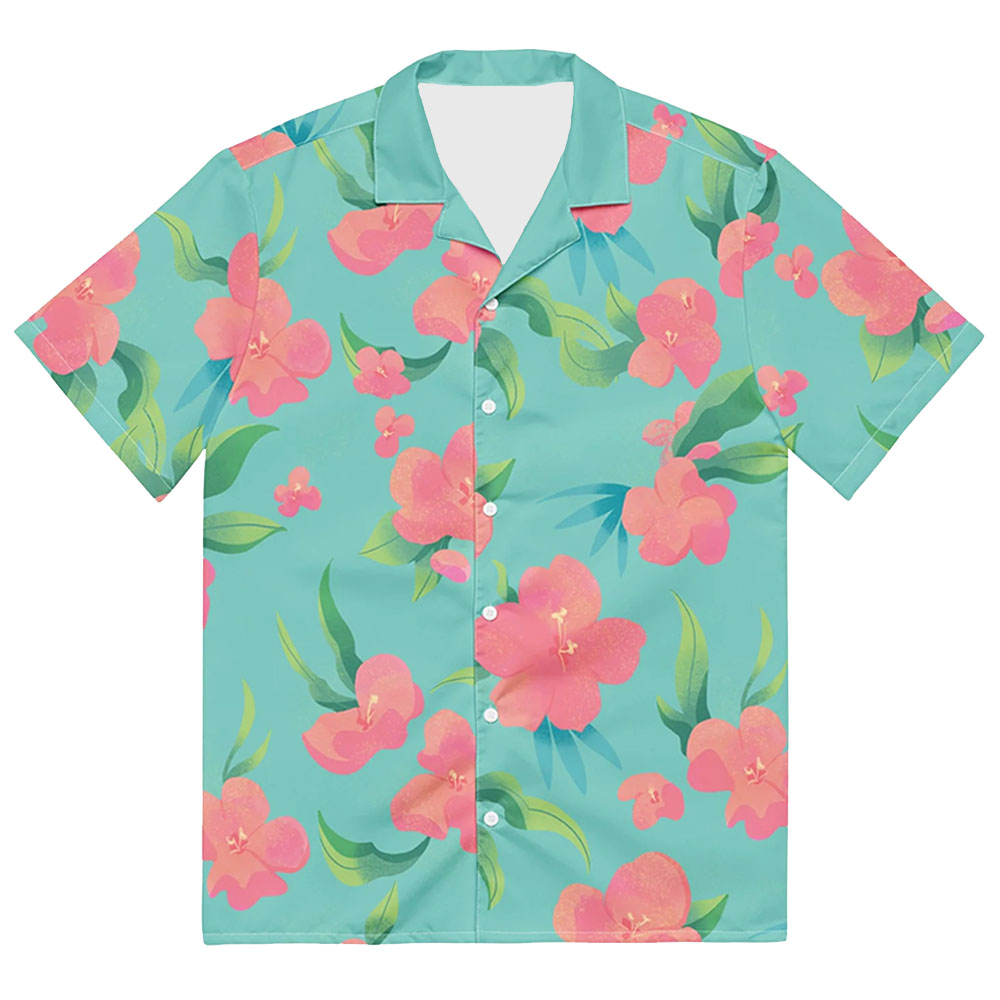 KPOP デーモンハンターズ アビー・サジャ ボーイズ ボタンアップシャツ 半袖 3Dプリントシャツ メンズ ビーチ ハワイアン アイランドスタイル レトロ カジュアル