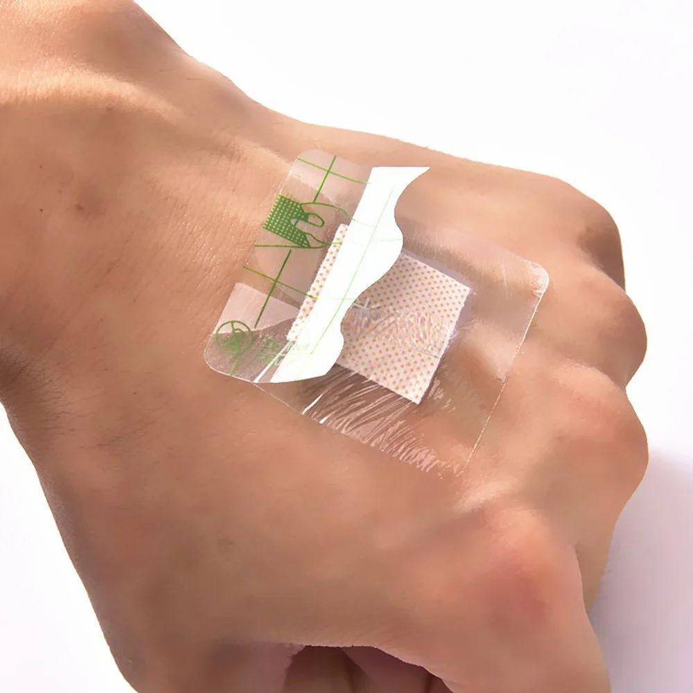 20 pçs/lote quadrado transparente cura ferida remendos criança gesso adesivo ataduras à prova dwaterproof água curativo médico band aid curitas