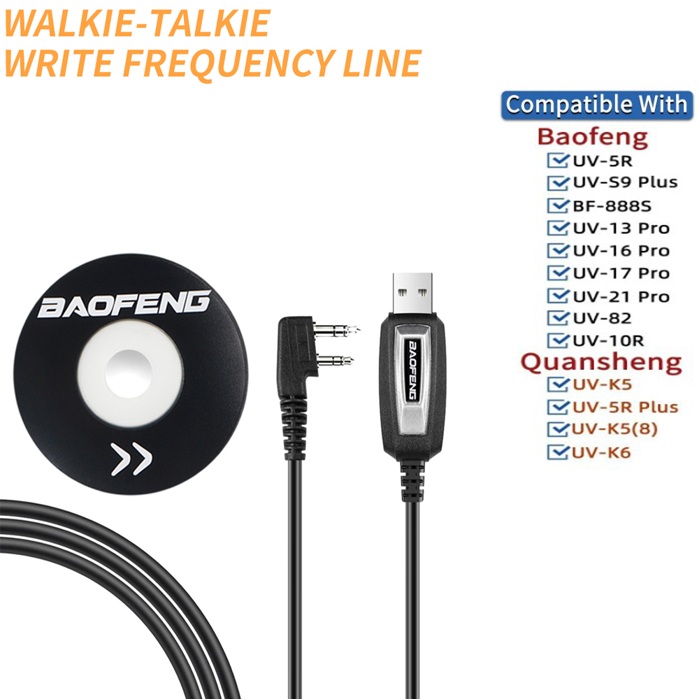Новый USB-кабель для программирования для Baofeng UV-5R 82 888S UV-S9PLUS UV-13 UV-K5 16 17 21 Pro Quansheng 5R Plus Рация Радио