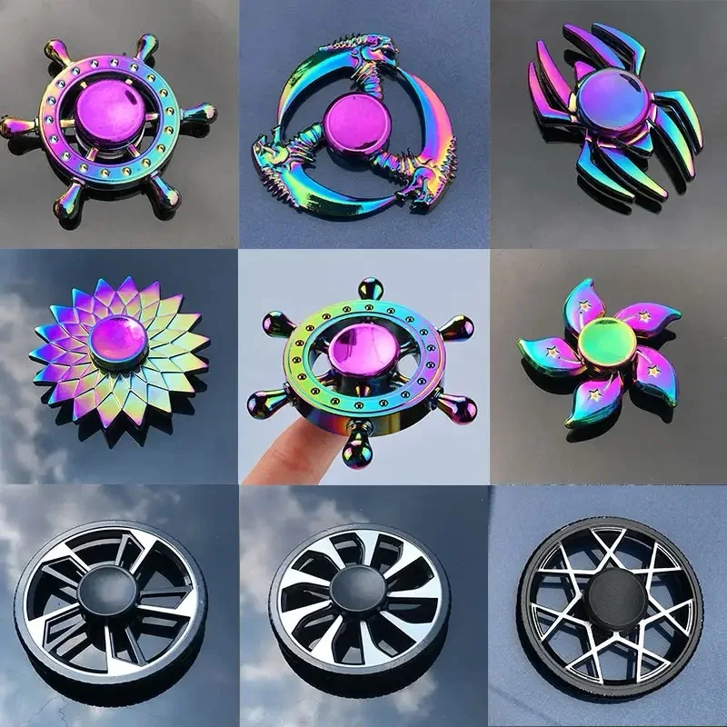 Metal arco-íris fidget spinner colorido edc mão spinner anti-ansiedade brinquedo para crianças adulto alivia o estresse dedo spinner presentes