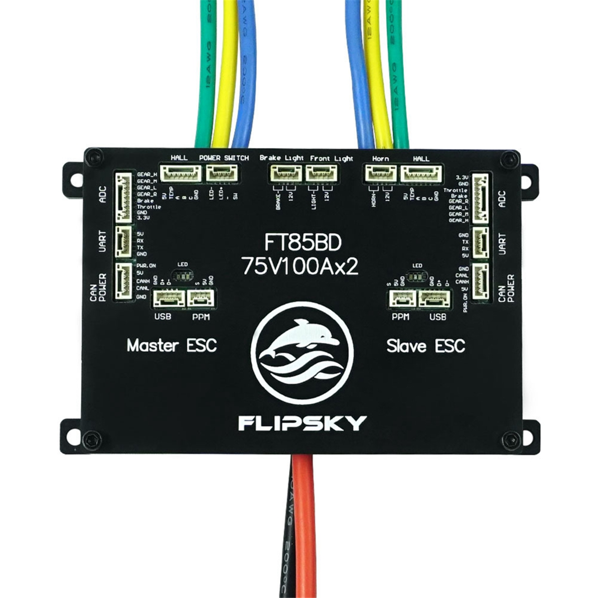 FLIPSKY FT85BD Двойной привод с встроенным переключателем Драйвер 84 В можно подключить к стоп-сигналу, звуковым сигналом, электромобилем XQ