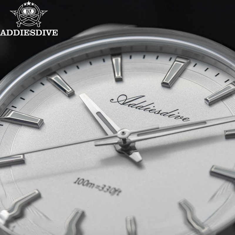 ADDIESDIVE ขายร้อนคู่นาฬิกา 100M กันน้ําสแตนเลสสตีล 36 มม.ควอตซ์นาฬิกาของเขาและเธอคนรักแฟชั่น