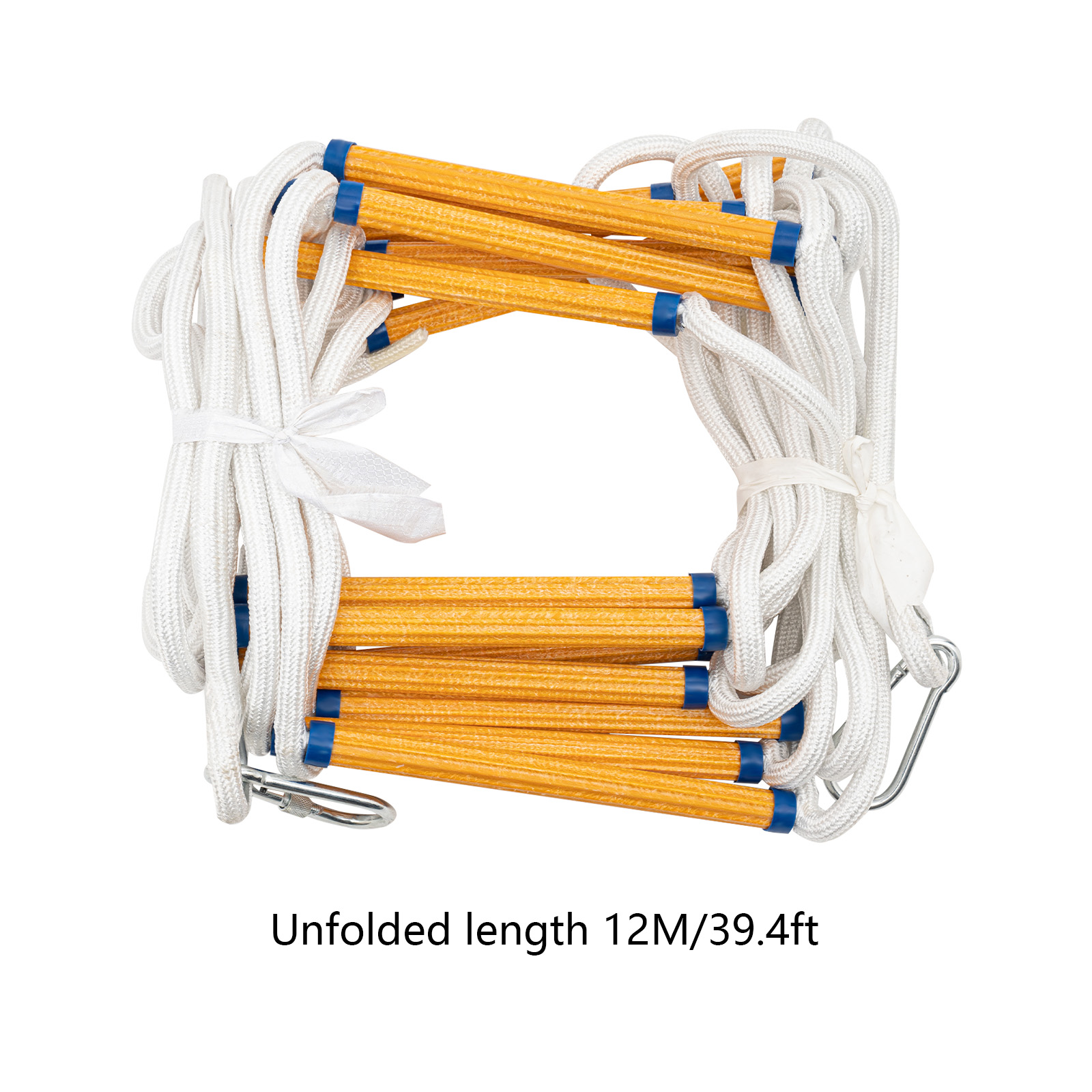 Échelles pliantes portables, corde d'échelle d'évacuation d'incendie avec pédales antidérapantes, capacité de charge de 39.37 pieds, 200kg/440lb