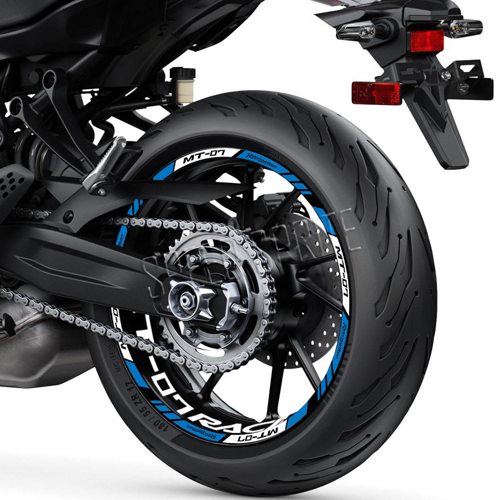 Para MT07 MT-07 mt 07 accesorios reflectantes para motocicleta pegatina para rueda calcomanías para cubo cinta decorativa a rayas impermeable